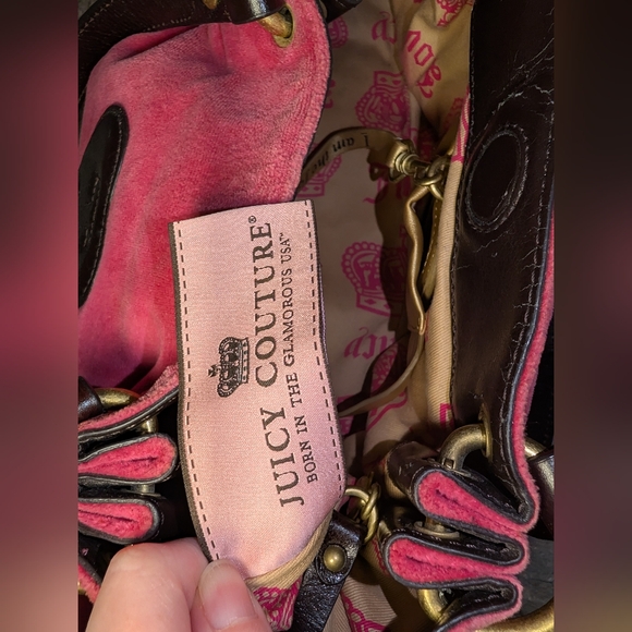 Vintage 2002 Juicy Couture Pink Velour Bag With Keychains Y2K Make Me An Offer ♥ - Picture 16 of 16